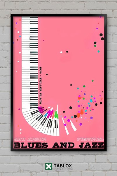 TABLOX Blues and Jazz Festival Music Festival Jazz Vintage Framed Decorative ...