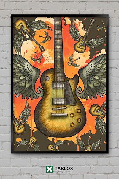 TABLOX Chitară electrică Instrument muzical cu aspect de rock, masă decorativ...