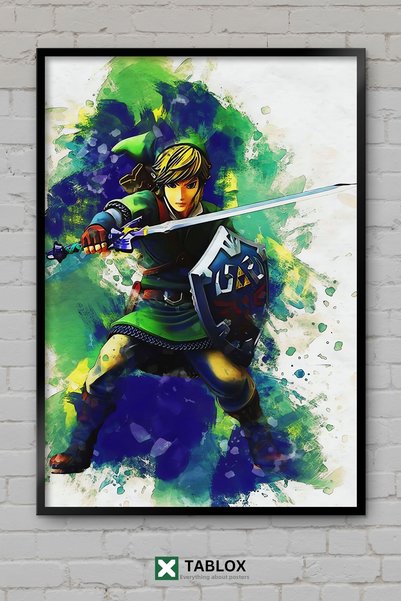 TABLOX The Legend of Zelda Link Game Fantastic Poster Framed Decorative Mdf P...