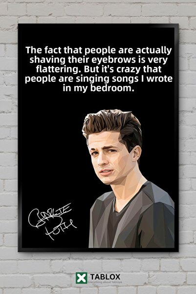 TABLOX Charlie Puth Τραγουδιστής Ποπ Μουσική Αφίσα Πλαίσιο με εμφάνιση διακοσ...