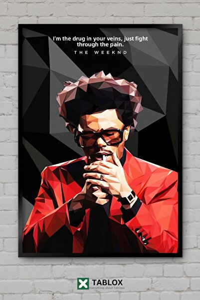 TABLOX The Weeknd Cântăreț R&B Muzică Pop Portret Tablou decorativ înrămat di...