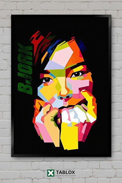 TABLOX Bjork Singer Pop Ηλεκτρονική Μουσική Πορτραίτο Πλαίσιο Εμφάνισης Διακο...