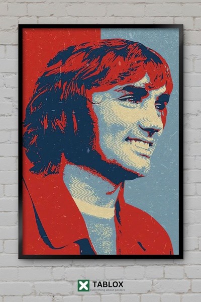 TABLOX Poster de fotbal irlandez cu legenda George Best, cu aspect de cadru, ...