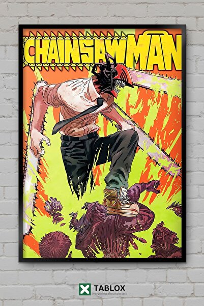 TABLOX Chainsaw Man Anime Manga Διακοσμητικός πίνακας MDF με κορνίζα με τον Ι...