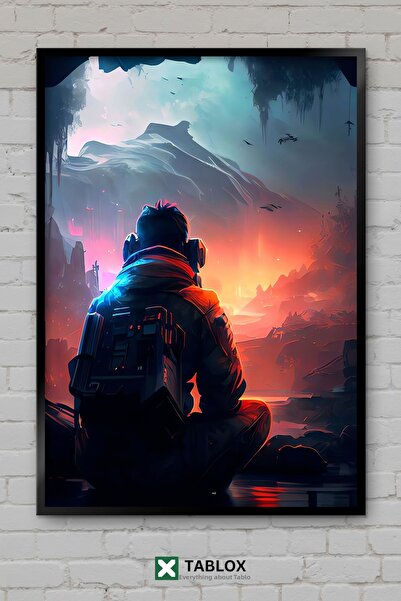 TABLOX Gaming Room Oyun Odası Gamer Oyuncu Αφίσα νέον με κορνίζα Διακοσμητικό...