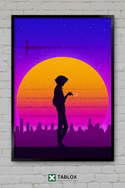 TABLOX Cowboy Bebop Anime Space Cowboy Jazz Ιαπωνικό ρετρό πλαίσιο με διακοσμ...