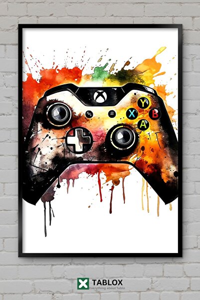 TABLOX Game Gamer Neon Decor Art Poster de perete Aspect cu ramă Pictură deco...