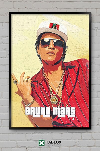 TABLOX Bruno Mars Τραγουδιστής Ποπ Μουσική Φανκ Πορτρέτο Κορνίζα με εμφάνιση ...