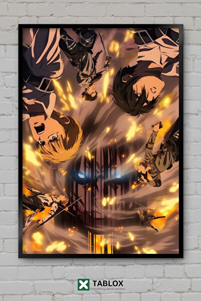 TABLOX Attack On Titan Anime Manga Acțiune Război Gigant Tablou decorativ MDF...
