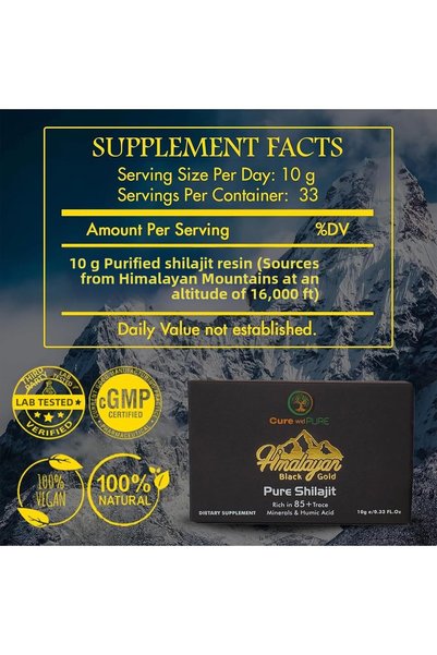 The Wellness Store Black Gold Pure Shilajit Resin 10 G. 94.5% Fulvic Acid – 500Mg, 20 Servings