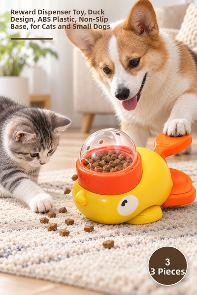 Yenilig 3Pcs Interactive Pet Treat Toy – Treat Dispenser Toy, Duck Design, Ab...