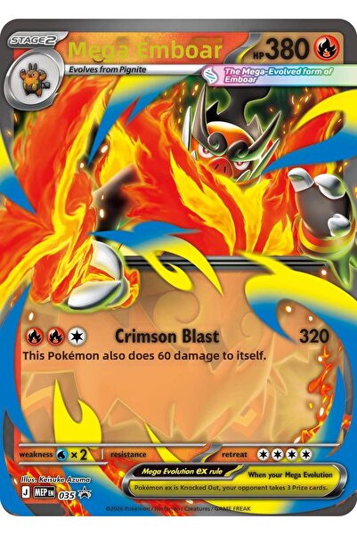 Pokemon Mega Emboar Ex # 35 Promo Original Card