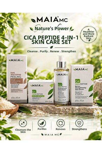 Maia mc Cica Peptide 4-Piece Skin Care Set - Skin Whitening Peeling, Facial C...