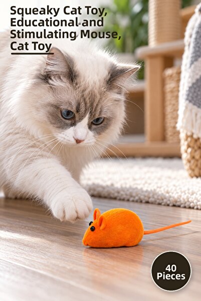 Yenilig 40 Pieces of Cat Training Game Mouse – Sound-Activated Cat Toy, Train...
