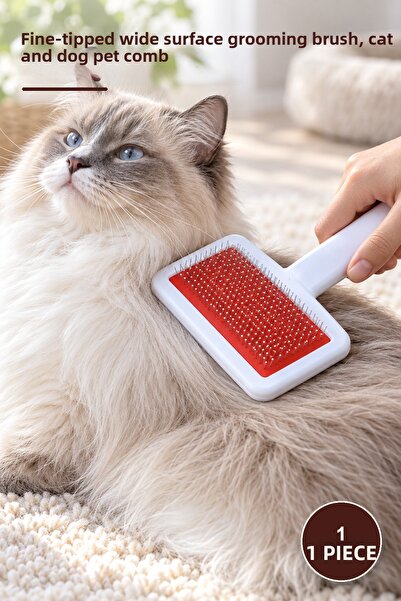 Yenilig 1 Piece Long-Haired Pet Comb – Fine-Tined Wide-Surface Grooming Brush...