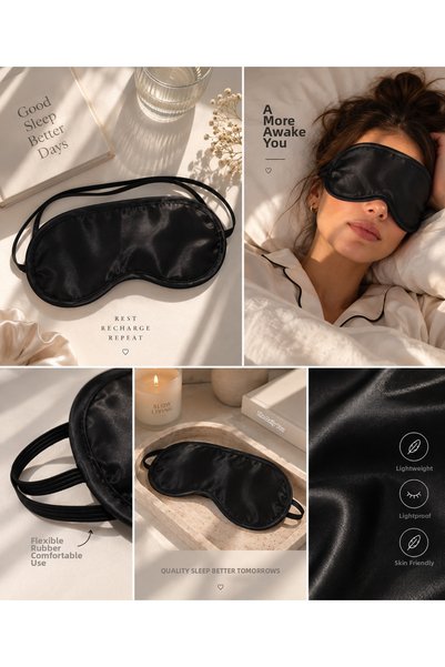 DeNors Black Sleep Mask – Eye Patch |   Light-Blocking Sleep and Travel Mask -17 cm