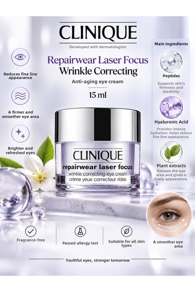 Clinique Repairwear Laser Focus Eye Cream 15 ml – Intensive Care That Helps R...