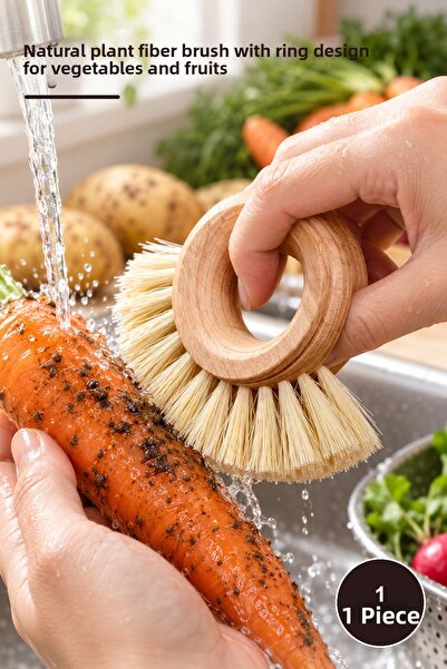 Yenilig 1 Piece Wooden Vegetable and Fruit Washing Brush – Vegetable Brush Fr...
