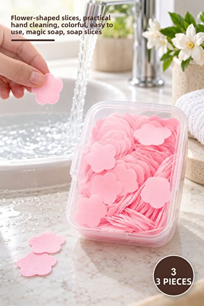 Yenilig 3 Pieces of Magic Soap – Flower-Shaped Slices, Practical Hand Cleanin...