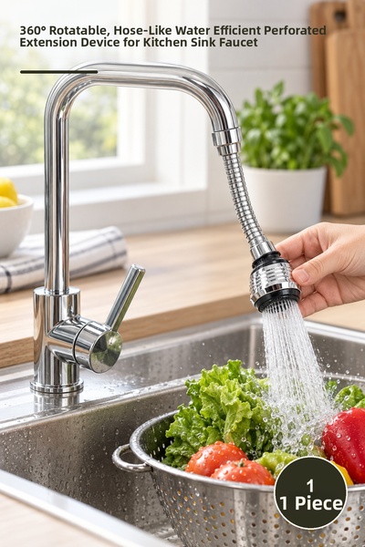 Yenilig 1 Piece Flexible Faucet Head – 360 °   Rotatable, Hose-Connected Wate...