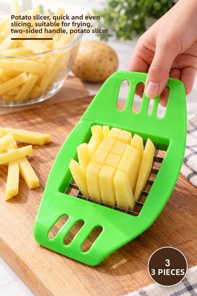 Yenilig 3Pcs Practical Potato Cutting Tool – Potato Slicer, Fast and Even Sli...