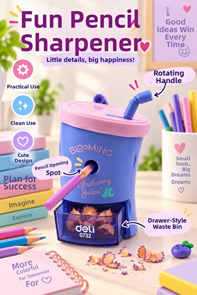 Kids Like 0732 Beverage Cup Model Desktop Pencil Sharpener with Handle - Boxe...