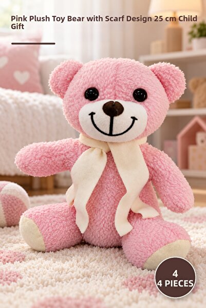 Yenilig 4 Pieces Plush Teddy Bear – Pink Plush Teddy Bear with Scarf Design 2...