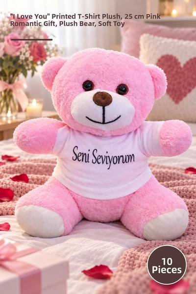 Yenilig 10 Pieces Plush Teddy Bear - Plush with "I Love You" Printed T-Shirt,...