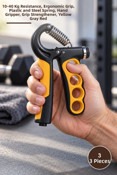 Yenilig 3 Pieces Adjustable Hand Exerciser and Grip Strengthener – 10-40 kg R...