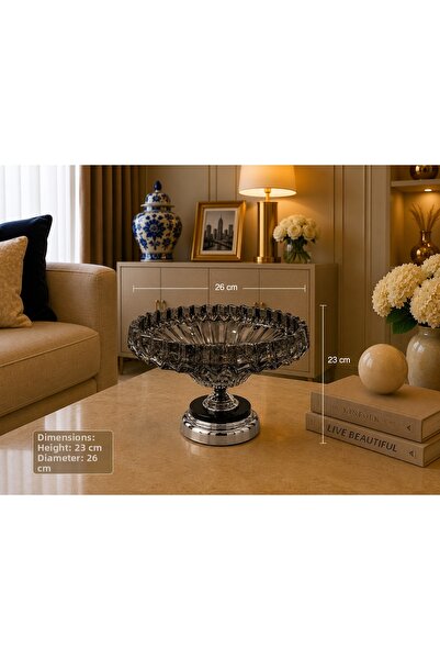 Hinora Home Κρυστάλλινο Μοντέλο Κομψό Διακοσμητικό Μπολ για Κεντρικό Τραπέζι ...