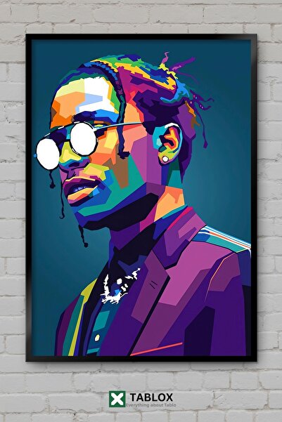 tablomaxtbx АСАП Роки WPAP Поп арт Рапър Хип-хоп музика Рамкирана декоративна...
