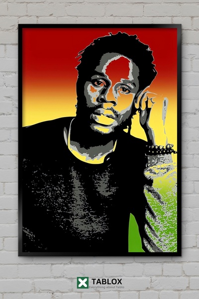 tablomaxtbx Chronixx Reggae Singer Jamaica Music Poster Framed Decorative Mdf...