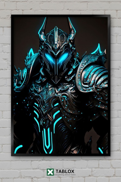 tablomaxtbx Black Armor Black Armor Warrior Fantastic Art Αφίσα με κορνίζα Δι...