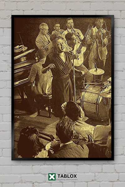 tablomaxtbx Billie Holiday Singer Jazz Jazz Vintage Music Framed Decorative M...