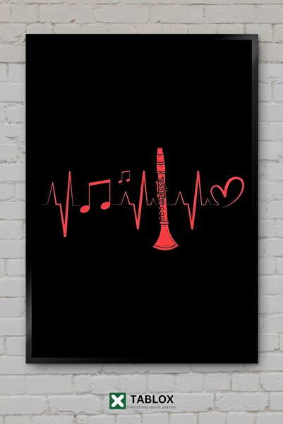 tablomaxtbx Clarinet Klarnet Heartbeat Ritm cardiac Muzică Tablou decorativ î...