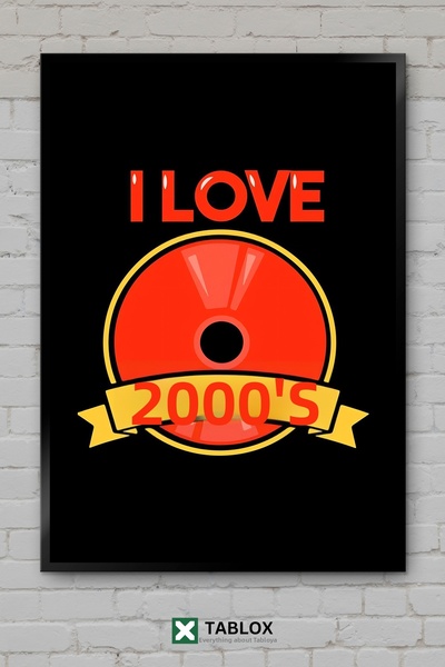 tablomaxtbx 2000S 2000S Retro Nostalgia Poster Art Frame Look Decorative Mdf ...