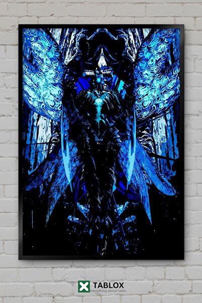 tablomaxtbx Blue Supreme Demon Mavi Şeytan Φανταστικό Κορνίζα Τέχνης με Διακο...