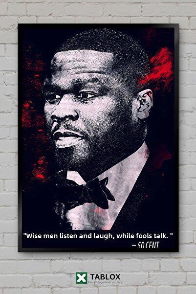 tablomaxtbx 50 Cent Rapper Rapper Hip Hop Music Framed Decorative Mdf Painting