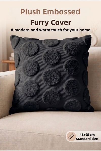 Miabella Home غطاء وسادة مزخرف مقاس 45x45 سم، غطاء وسادة منقوش من القطيفة
