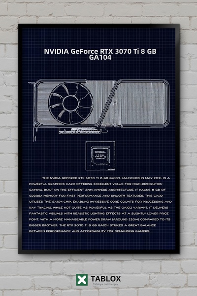 tablomaxtbx Rtx 3070 Ti 8gb Κάρτα γραφικών GPU με διακοσμητική εμφάνιση πλαισ...