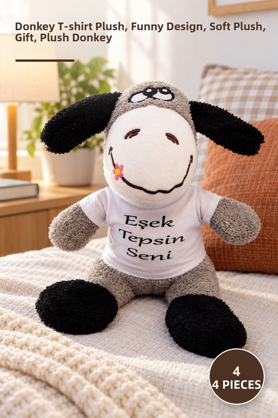 Yenilig 4 Pieces Plush Toy Donkey - Funny Design with'Donkey, Give You' T-Shi...