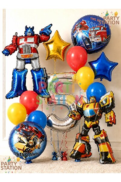 Parti Station Transformers Bumblebee & Optimus Prime Balloon Set 5 Years Old ...
