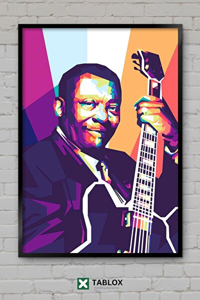 tablomaxtbx Bb King Blues Τραγουδιστής κιθαρίστας Μουσική αφίσα με πλαίσιο εμ...
