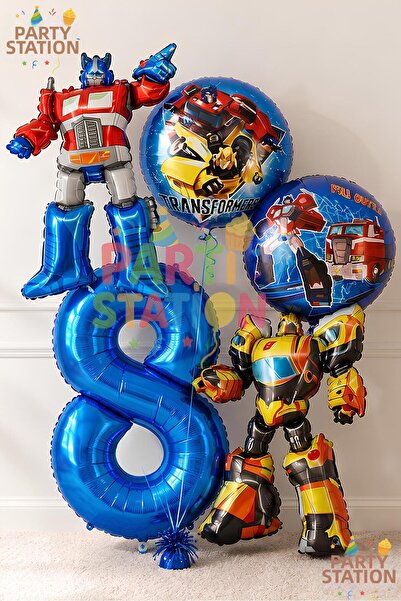 Parti Station Transformers Bumblebee & Optimus Prime Balloon Set 8 Years Old ...