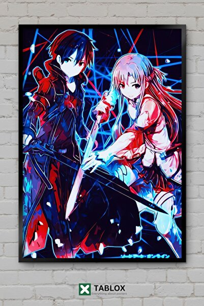 tablomaxtbx Sword Art Online SAO Kirito Asuna Άνιμε Μάνγκα Διακοσμητικός Πίνα...