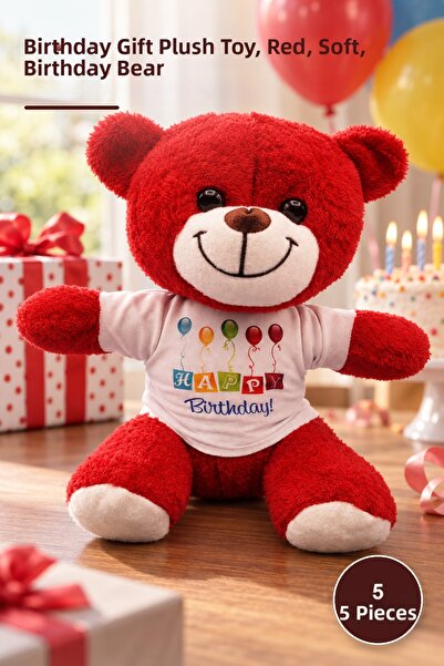 Yenilig 5 Pieces Happy Birthday T-Shirt Plush Teddy Bear – Birthday Gift Plus...