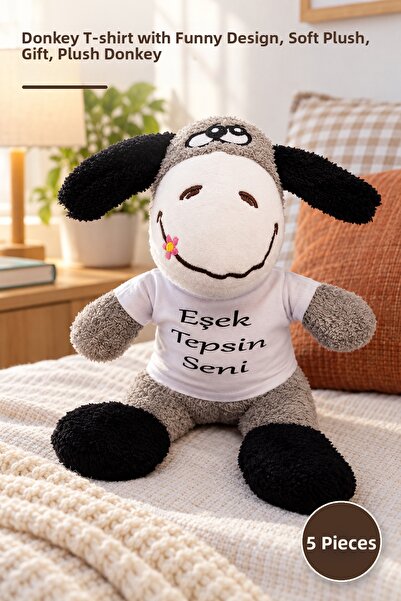 Yenilig 5 Pieces Plush Toy Donkey - Funny Design with'Donkey, Give You' T-Shi...