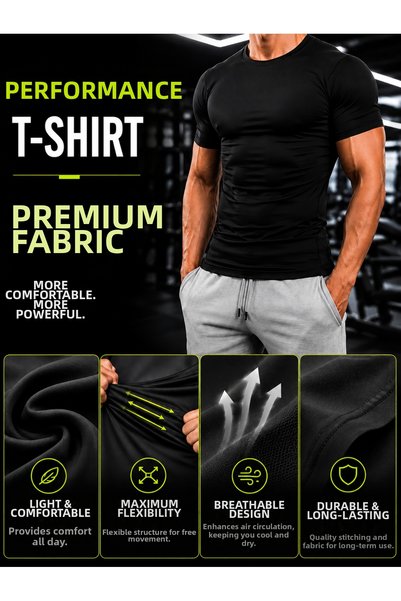 Sapevr Men's Premium Slim Fit Compression T-Shirt - Flexible and Breathable, Sports & Casual T-Shirt