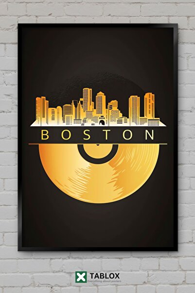tablomaxtbx Boston Skyline Cityscape City Art Αφίσα με κορνίζα Διακοσμητικός ...