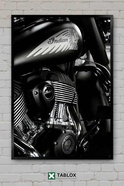 tablomaxtbx Poster Motocicletă Alb-Negru Aspect cadru decorativ Pictură decor...